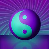 Purple & Teal Yin Yang Swirling Vortex