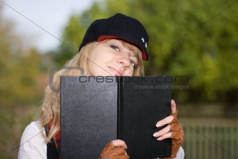 Student girl with a book