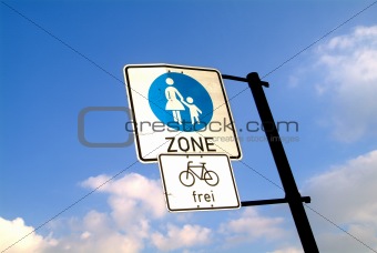 pedestrian zone and bicycle