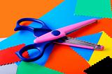 colourful paper and scissors