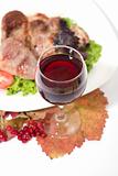 red wine with roasted meat