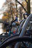 Bicycles along the Canals in Amsterdam