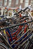 Bicycles along the Canals in Amsterdam