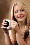 Happy coffee drinker