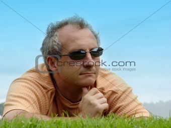 A man on the grass