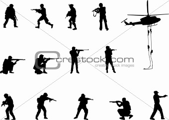 armed forces silhouettes