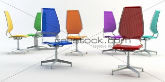 colour office chairs 3d 