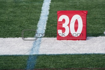 Football thirty yard marker