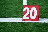 Football twenty yard marker