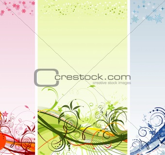 Grunge flower and Christmas background
