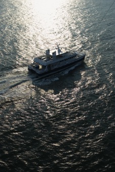 Aerial of ferryboat.