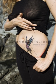 Woman with tattoo.