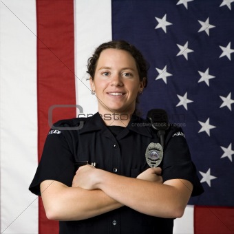 Smiling policewoman.