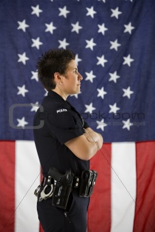 Policewoman profile.