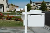 Blank Real Estate Signs in a Row