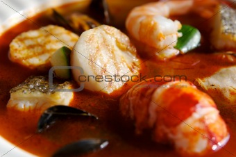Delicious fresh seafood bisque
