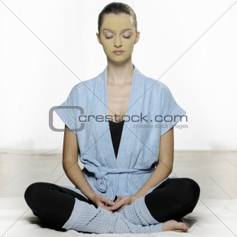 girl with mask relaxing