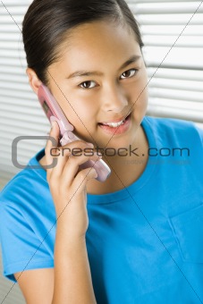 Girl on cell phone.