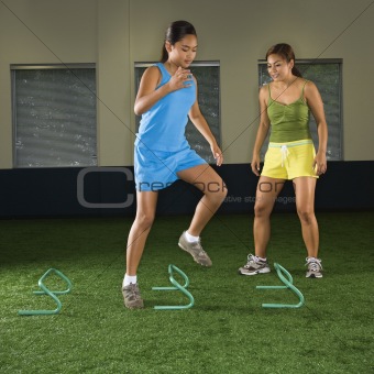 Girl exercising.