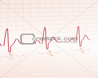 heart beat red grid