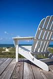 Chair on beach deck.