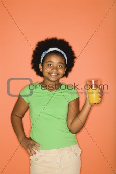 Girl with juice.
