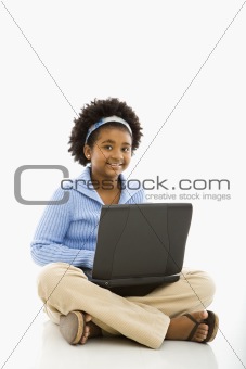 Girl on laptop.