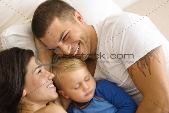 Family snuggling.