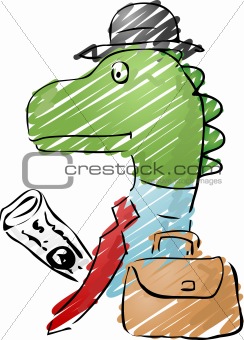 Dinosaur businessman