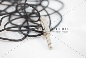 Cable with jack on white background