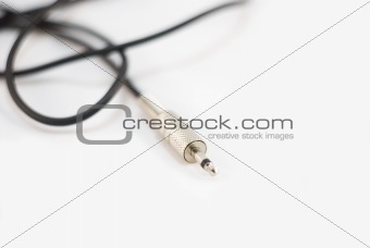 Cable with mini-jack on white background
