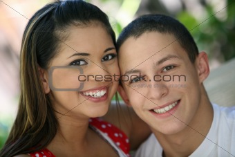 Happy teen couple