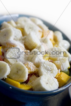 Banana and mango fruit salad