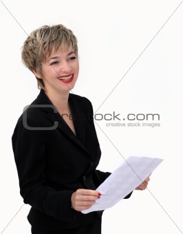 Businesswoman with a paper