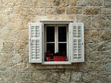Window on stone wall