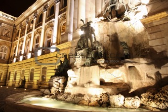Fountain at the Buda Castle in Budapest, Hungary
