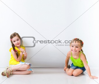 Cute little girls isolated