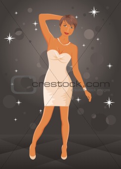 cute dancing girl in dress