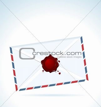 Illustration of the closed letter fastened by red sealing wax