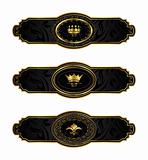 set black-gold decorative frames