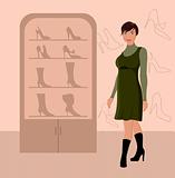 fashion girl shopping in shoe shop
