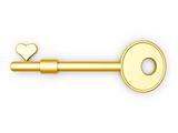 gold key with love heart profile