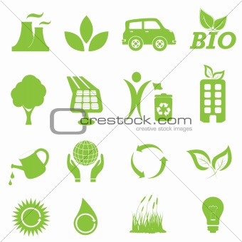 Ecology and environment icon set