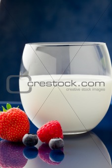 Milk with berries