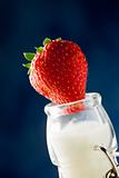 Milk Bottle with strawberry