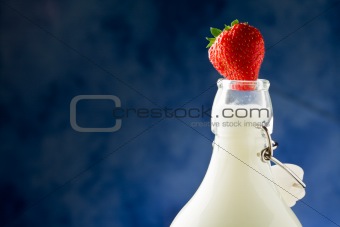 Milk Bottle with strawberry