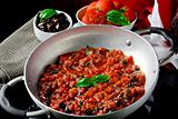 Tomato Sauce with basil and olives