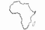 Africa map typography