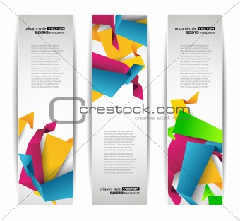 Set of abstract modern header banner 