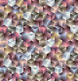 3d cubes geometric seamless pattern.